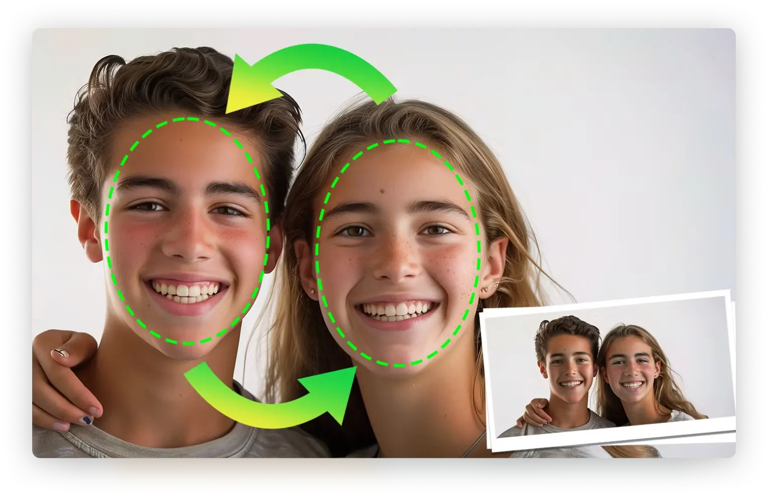 Face swap technology with neural networks